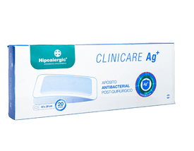 Apósitos estériles post-operatorios antibacteriales con Nanoplata
HIPOALERGIC CLINICARE AG+
